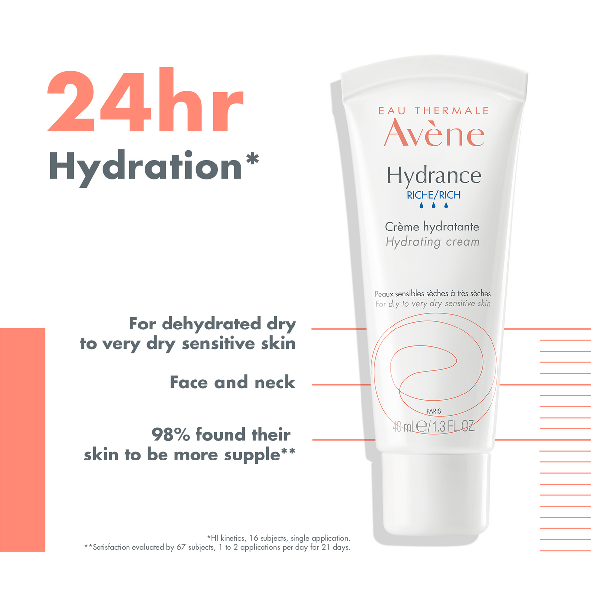 Avène Hydrance Rich Hydrating Cream Moisturiser for Dehydrated Skin 40ml