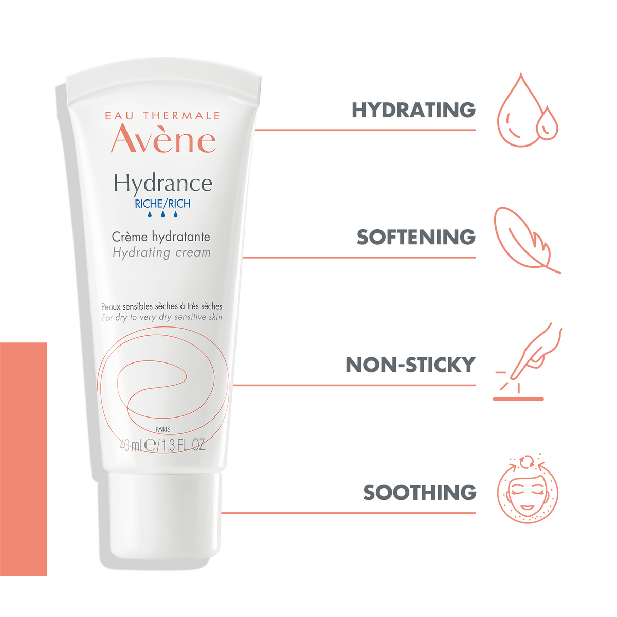 Avène Hydrance Rich Hydrating Cream Moisturiser for Dehydrated Skin 40ml