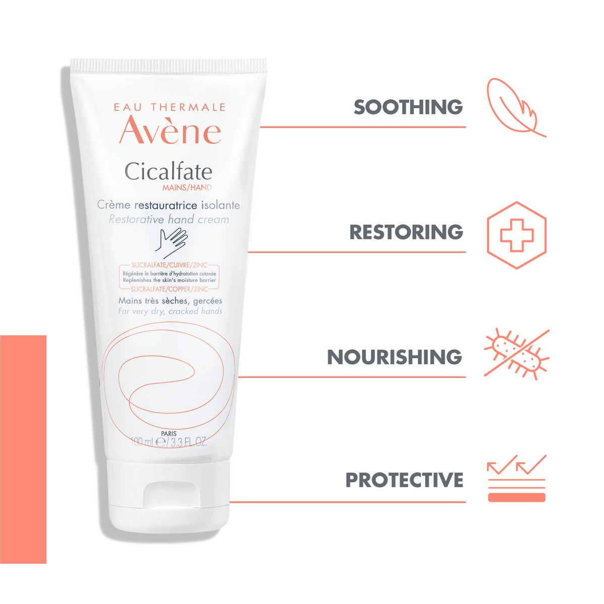 Avène Cicalfate Restorative Hand Cream for Very Dry, Cracked Hands 100ml