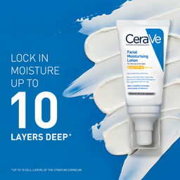 CeraVe AM Facial Moisturising Lotion SPF50 with Ceramides & Vitamin E for Normal to Dry Skin 52ml