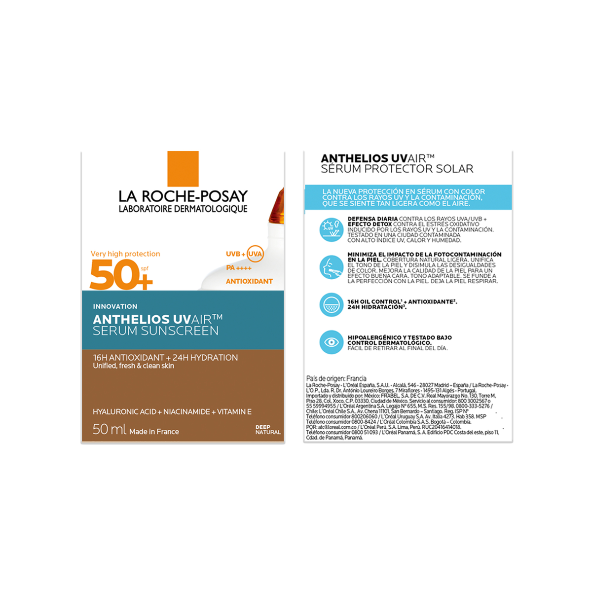 La Roche Posay Anthelios UVAIR Serum Sunscreen SPF50+ Deep, 50ml