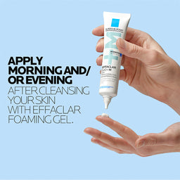 Apply morning and or evening after cleansing your skin with effaclar foaming gel