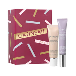 Gatineau skincare products including a box, cream, and serum on a white background
