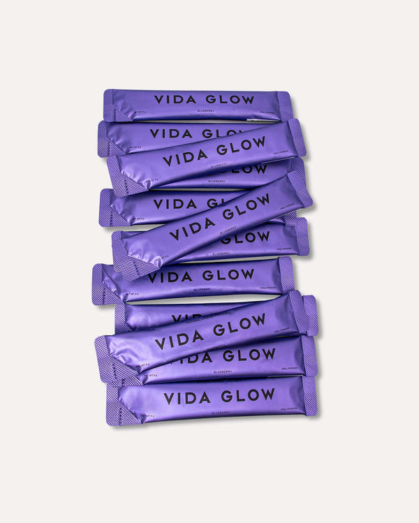 Purple Vida Glow Natural Marine Collagen Sachets - Blueberry sachets