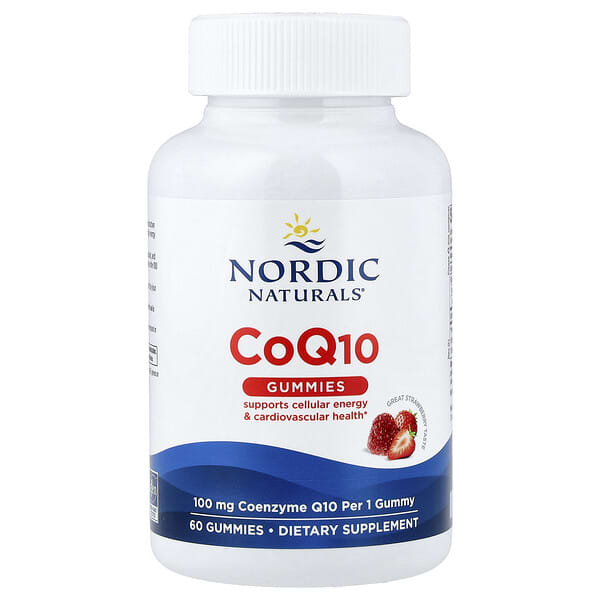 Nordic Naturals CoQ10 Gummies, 100mg Strawberry 60 Gummies