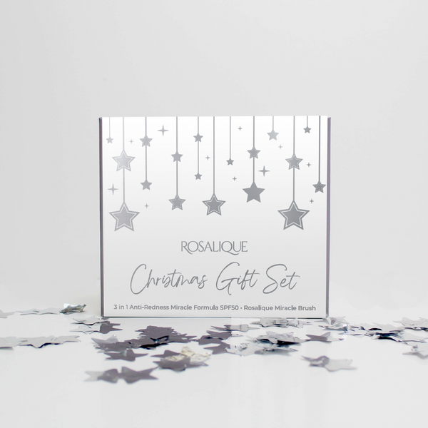 Rosalique Gift Set with chrome stars in front of the box