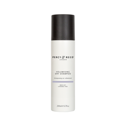 Percy Reed London Volumising Dry Shampoo in a 200ml white bottle with a black cap, shown on a plain white background.