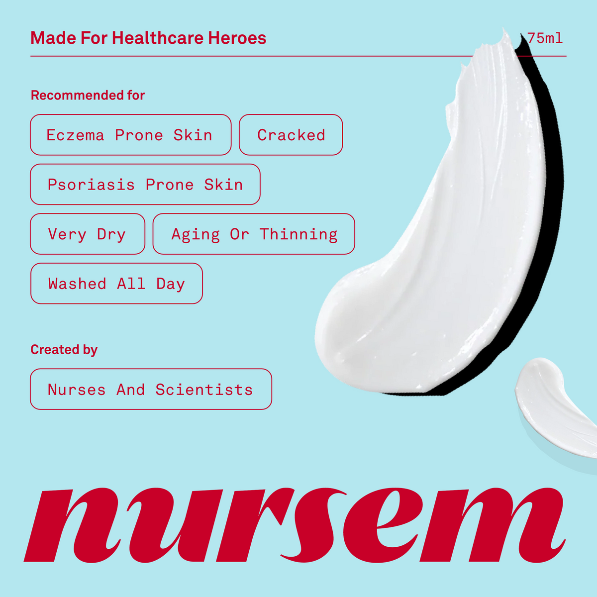 Nursem Caring Hand Cream Unfragranced 300ml - Short Dated