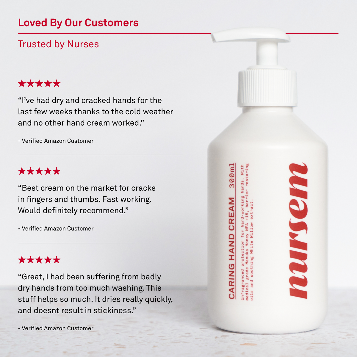 Nursem Caring Hand Cream Unfragranced 300ml - Short Dated
