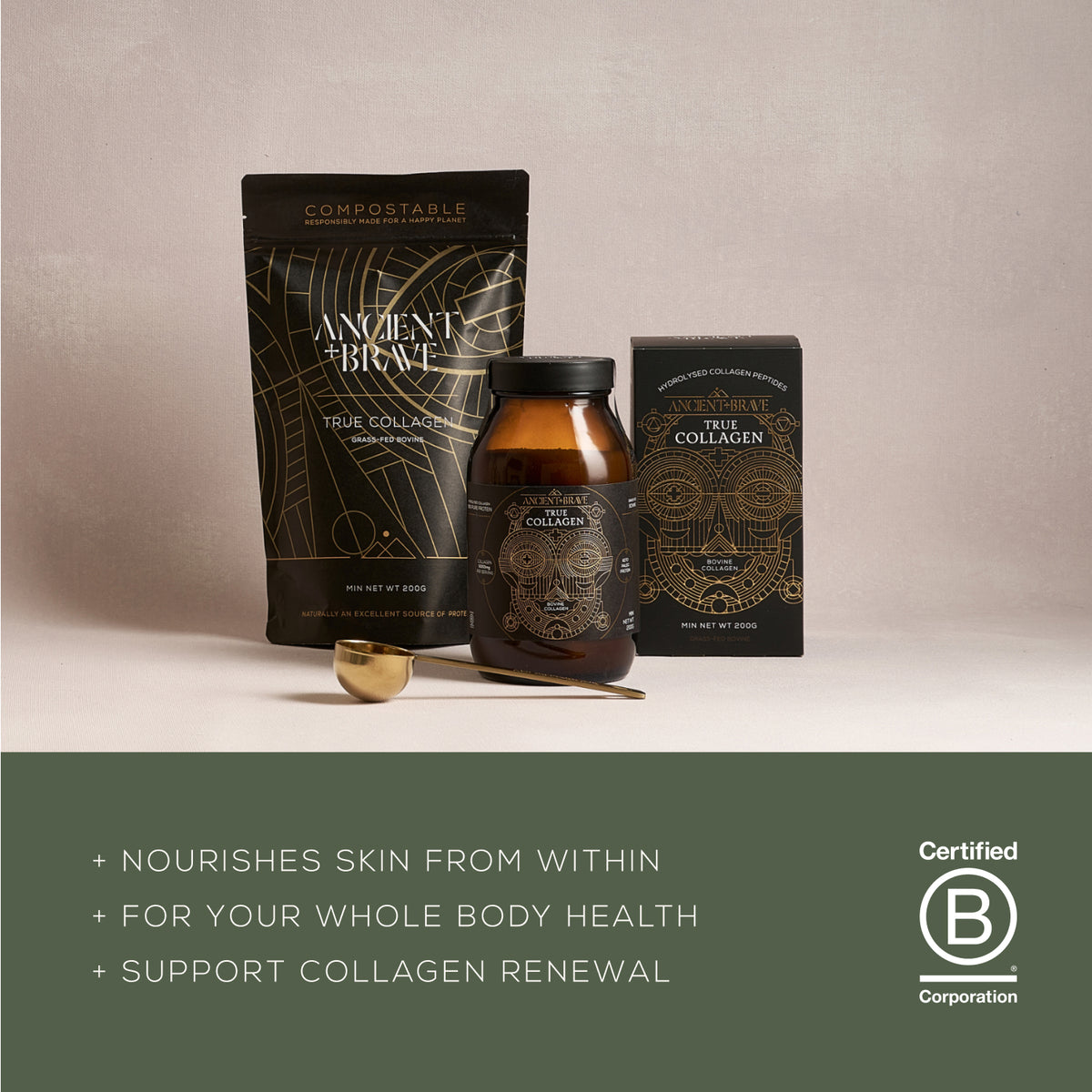 Ancient + Brave True Collagen Supplements - Damaged