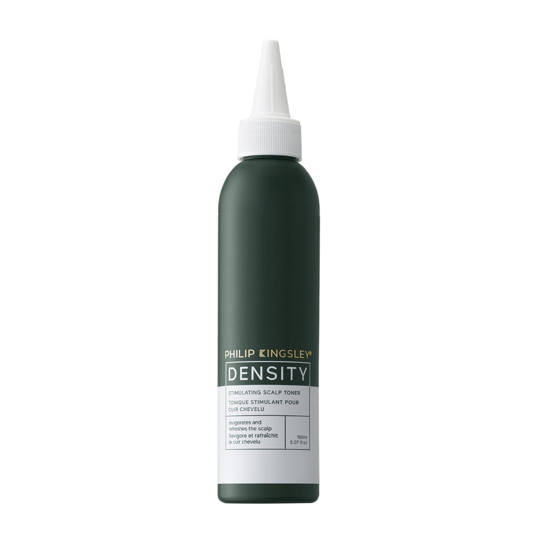 Bottle of Philip Kingsley Density Scalp Toner on a white background