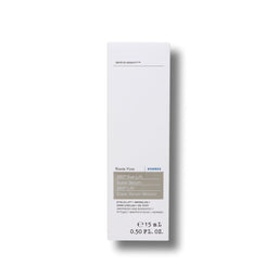 A tall, narrow white rectangular box for KOBUSES Deep Eye Gravity Blank Fine Serum, featuring black text and a gray horizontal accent band on the lower half, set against a plain white background with a soft drop shadow.