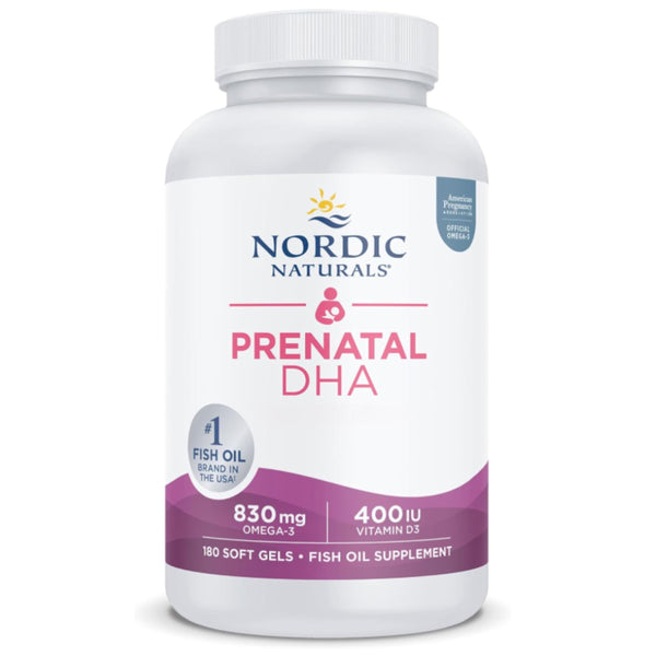 Nordic Naturals Prenatal DHA 830mg Omega-3 + 400 IU D3 180 Softgels