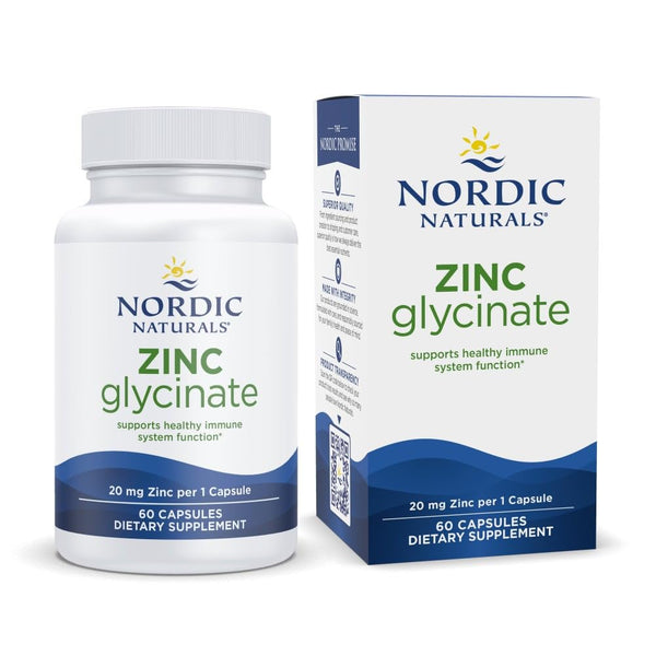 Nordic Naturals Zinc Glycinate, 20mg 60 Capsules