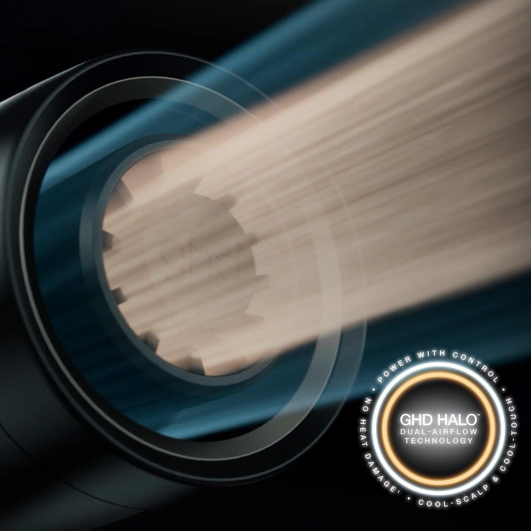 Close-up of a cable with a clear sleeve, featuring the 'GND HALO' brand logo.