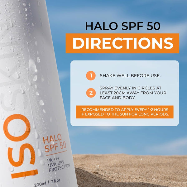ISOSKIN Halo Spray Sunscreen SPF50 - PA+++ UVA/UVB Protection