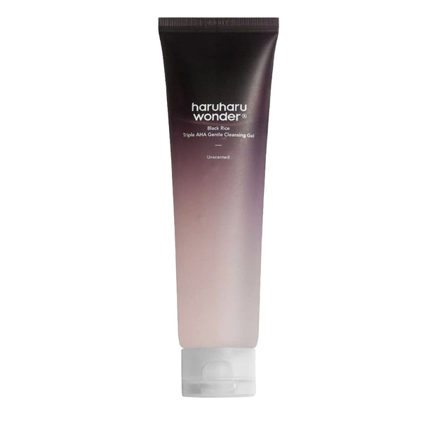 Tube of haruharu wonder cleansing gel with gradient design on a white background