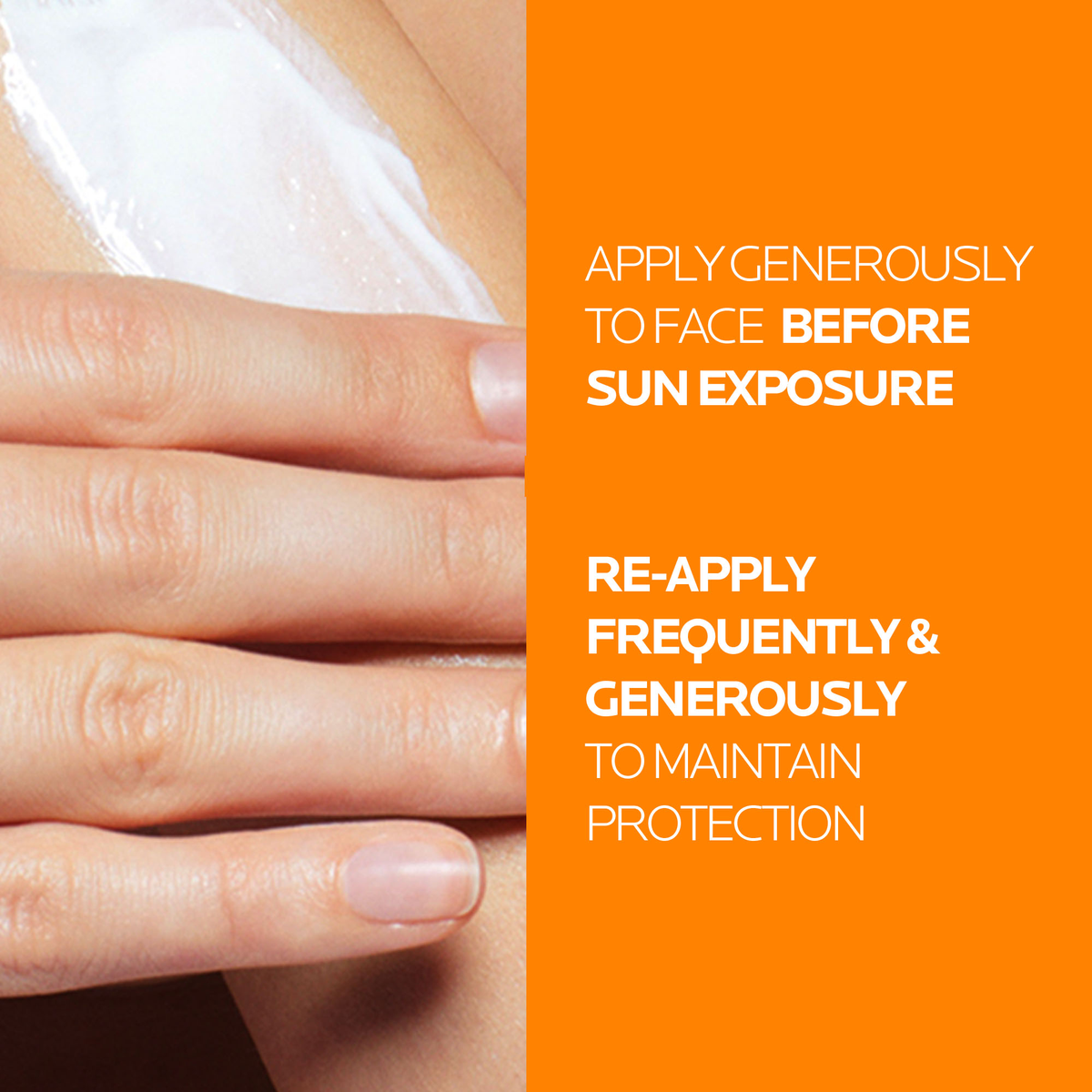 Apply generously to face before sun exposure