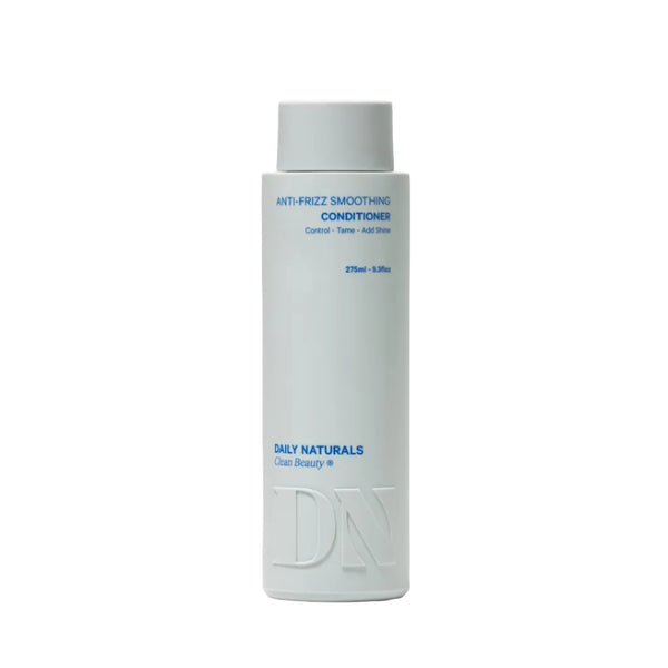 Bottle of Daily Naturals anti-frizz smoothing conditioner on a white background