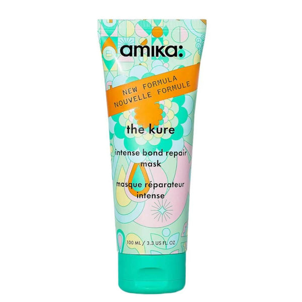 Amika 'the kure' intense bond repair mask tube on a white background