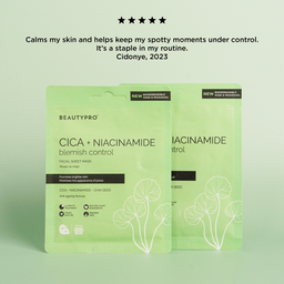 BEAUTYPRO CICA & NIACINAMIDE Blemish Control Sheet Mask