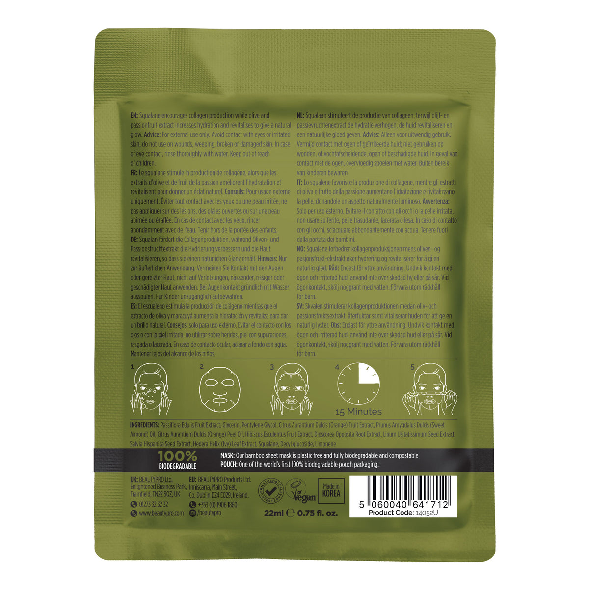 BEAUTYPRO Squalane Nourishing Face Sheet Mask
