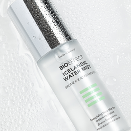 BIOEFFECT Icelandic Water Mist bottle on a textured white background