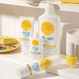 Bondi Sands collection on a bathroom counter top