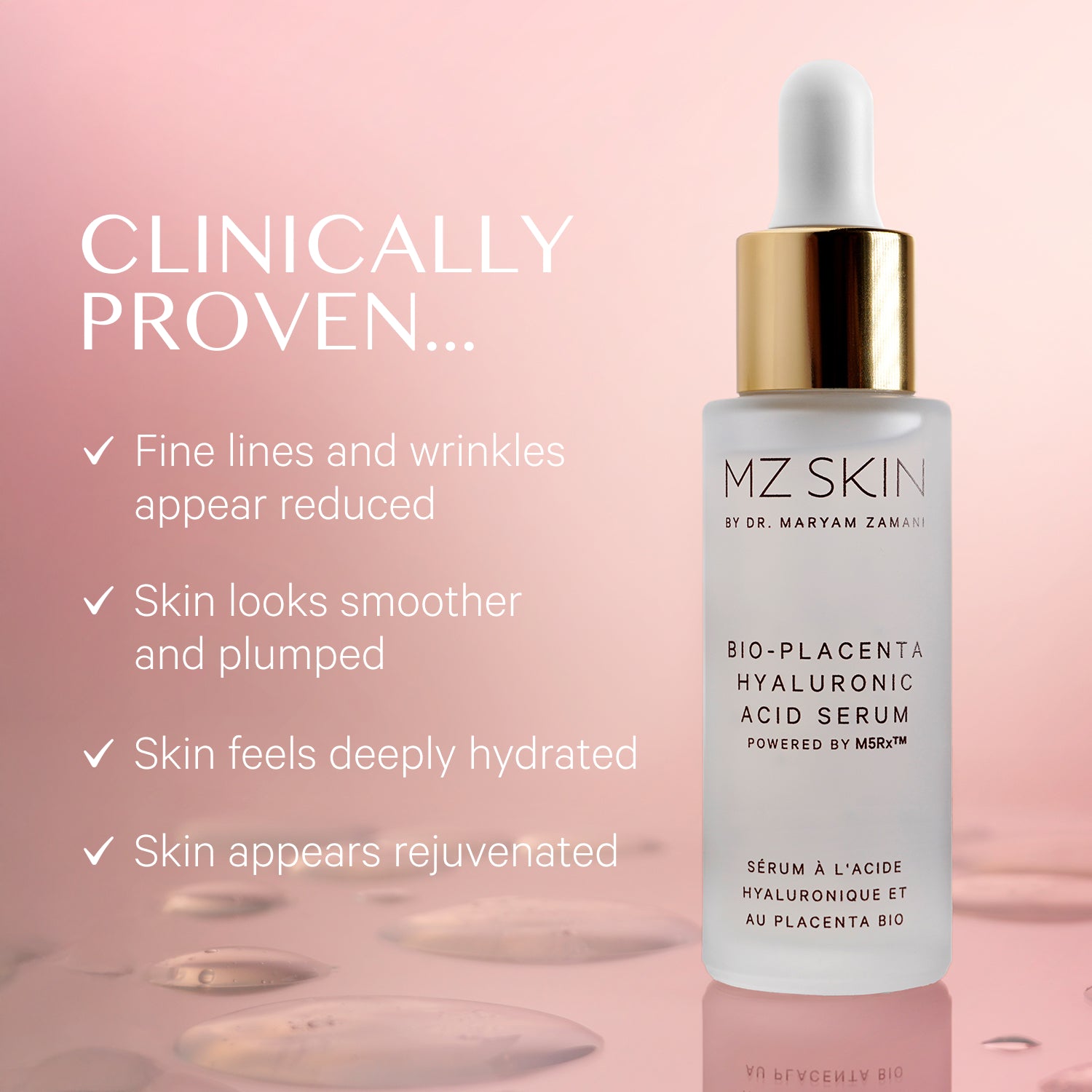 MZ SKIN Bio-Placenta Hyaluronic Acid Serum 30ml | Face the Future
