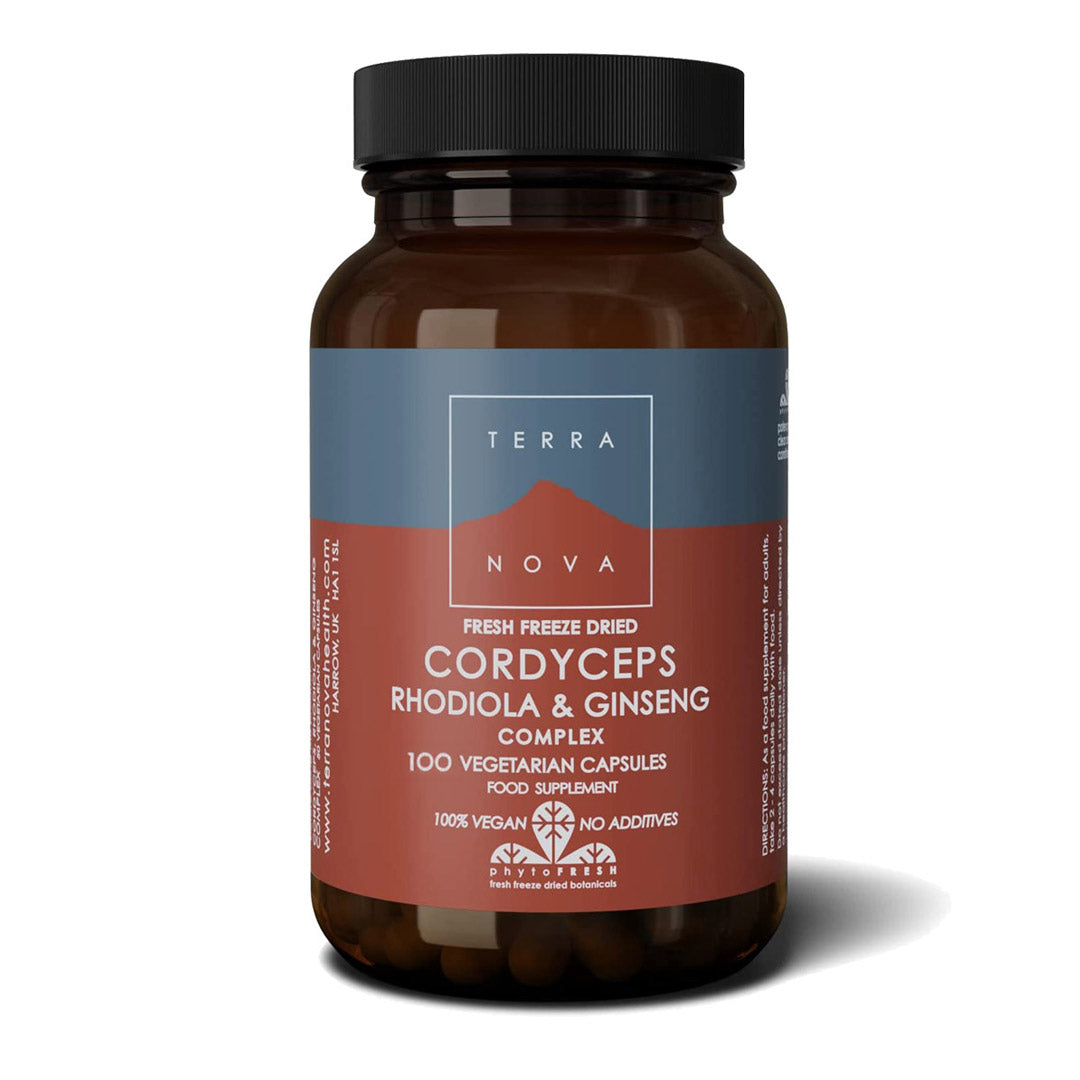 Terranova Cordyceps, Rhodiola & Ginseng Super-Blend Capsules 100 Capsules