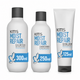Three KMS Moist Repair hair care products on a white background: a 300ml shampoo bottle, a 250ml conditioner bottle, and a 125ml revival creme tube.