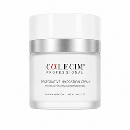 Colecim Professional Restorative Hydration Cream in a white jar with a metallic silver band and black text, set against a plain white background.