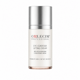 Colecim Professional Eye Contour Lifting Cream in a white bottle with a metallic silver cap, shown on a plain white background.