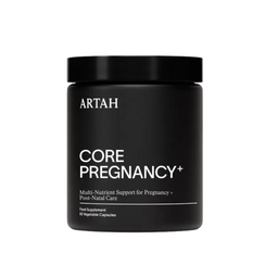 Black supplement container labeled 'DEEP DETOX' by ARTAH on a light gray background