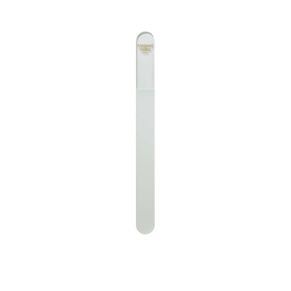 White nail file with brand name on a white background