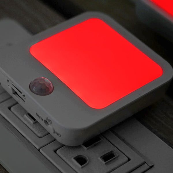 Plug In Night Light Glowing Red