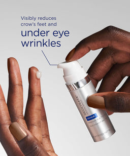 visibly reduces crows feet and under eye wrinkles 