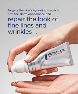 targets the skins hydrating matrix to firm the skins appearance and repair the look of fine lines and wrinkles