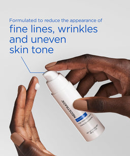 formulated to reduce the appearance of fine lines, wrinkles and uneven skin tone