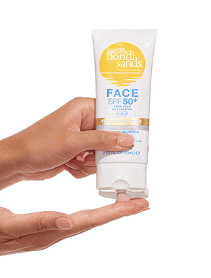 Bondi Sands SPF50+ Matte Tinted Face Lotion applied to a hand