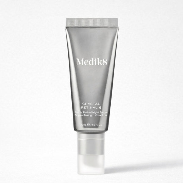 Medik8 Crystal Retinal 6 skincare serum tube on a white background
