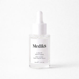 Medik8 liquid peptides bottle on a white background