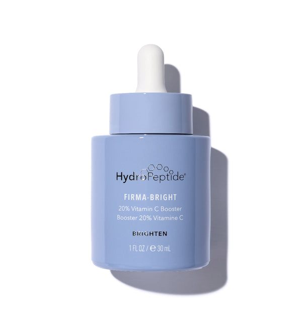 HydroPeptide Firma-Bright vitamin C booster bottle on a white background