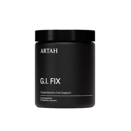 Black container labeled 'ARTAH G.I. FIX' on a light gray background
