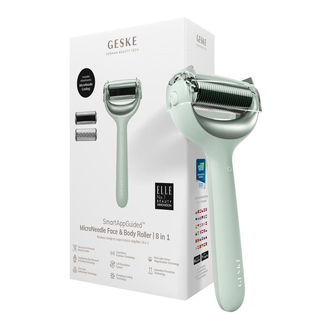 GESKE MicroNeedle Face & Body Roller | 8 in 1 Green