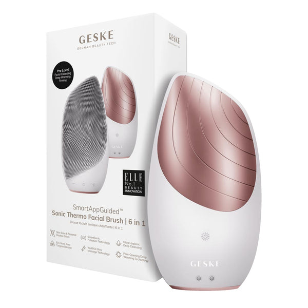 GESKE Sonic Thermo Facial Brush | 6 in 1 | Starlight with box
