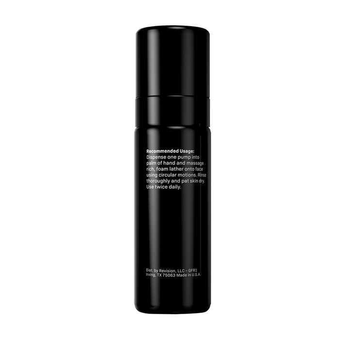 A sleek black cylindrical pump bottle with white text detailing its recommended usage for Dippone One body oil, photographed against a solid white background.