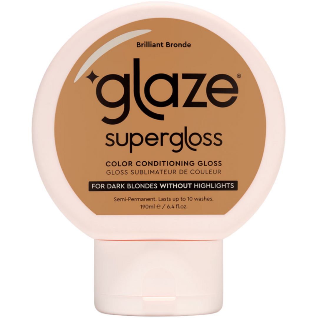 Glaze Supergloss hair color conditioning gloss bottle on a white background