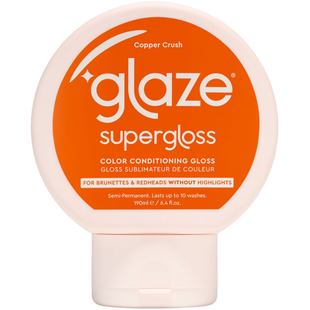 Glaze Supergloss hair color conditioning gloss container on a white background