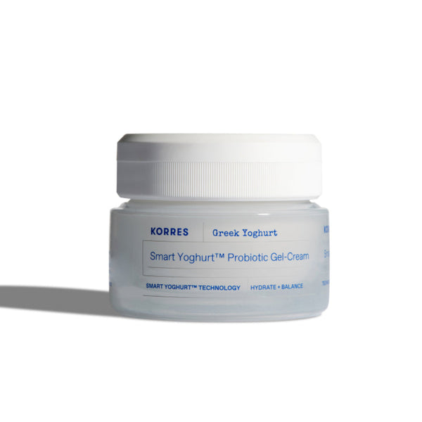Korres Greek Yoghurt Probiotic Gel-Cream jar on a white background